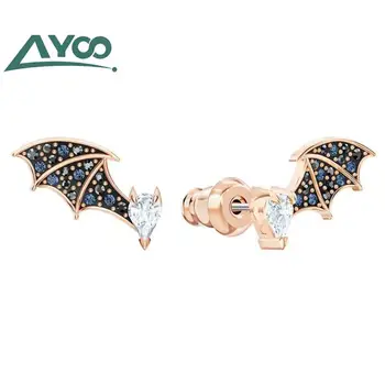 

AYOO SWA High quality new bat wing retro style crystal bat earrings to send ladies gifts