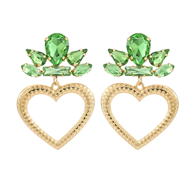 Ztech New Green Series Set Earrings Designer Jewelry Crystal Tassel Za Accessories Handmake Statement Bijoux Pendientes Brincos E1589