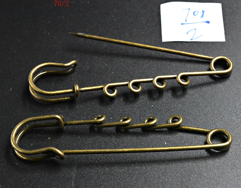 FLTMRH 2 шт 70 мм бронзового цвета 4 брошь с отверстиями сделай сам Хиджаб Pin броши для