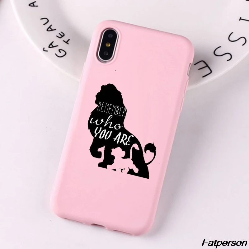 

for iPhone 6S 5S SE 7 7Plus 8 8Plus X XS Max Pink Soft TPU Silicone Matte Case Fundas Coque Cover Lion King Pumba Hakuna Matata