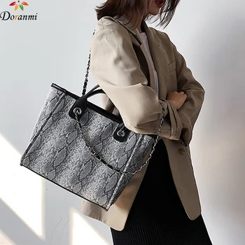 

DORANMI Large Capacity Handbags Women's Totes Bag 2019 Serpentine Shoulder Bag Female Chain Strap Big Top-handle Bag Bolso BG122