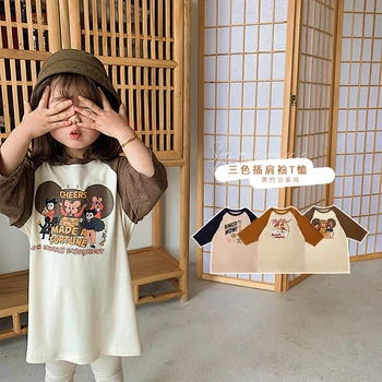 

2020 spring summer new girls leisure contracted printing tops children cartoon T shirt