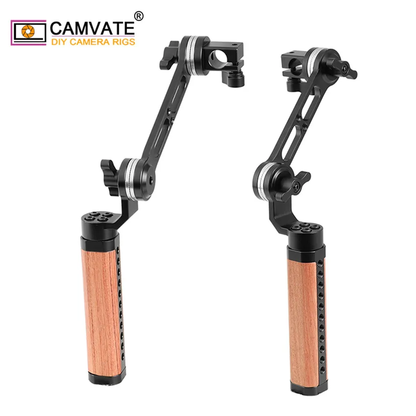 CAMVATE 2 шт. камера Регулируемая деревянная ручка захват с ARRI Rosette M6 Монтажная резьба