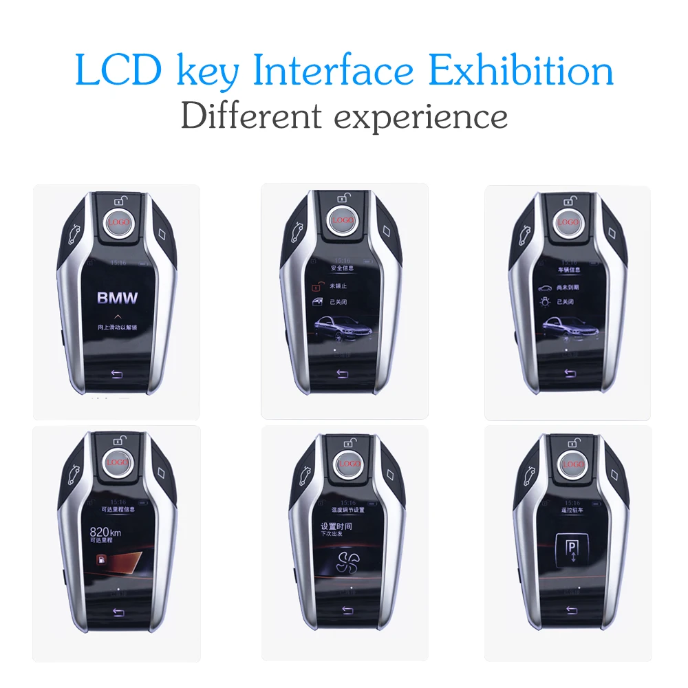 Upgrade LCD key one-click check vehicle status interface exhibition for bmw g30 g11 g12 g01 remote central usb/ wireless charge