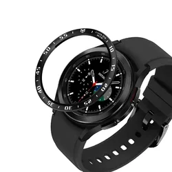 Premium Metal Bezel Ring Case with Glass Screen Protector for Magic watch 2 46mm (Time Black)