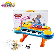Детский микрофон электронная клавиатура обучающая игрушка для девочек пианино игрушки многофункциональные электронные стук пианино игрушка