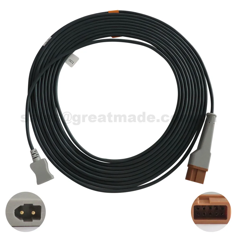 

Spacelabs Compatible Temperature probe Adapter Cable, 10pin-> 2pin ,use with disposable probe