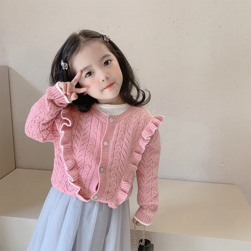 Girl Sweater Kids Knitting Outwear Tops 2022 New Arrive Fleece Thicken Warm Winter Autumn Overcoat Homewear Children Clothing