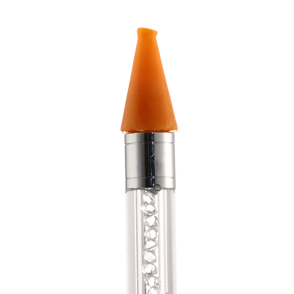1 шт двухконцевая расчесочная ручка гвоздики со стразами, восковой карандаш, кристальная ручка для бисера, инструмент для дизайна ногтей, маникюрное украшение, кристалл
