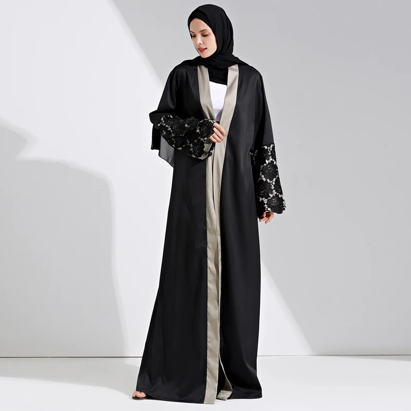 Модный исламский кружева шить мусульманка jubah женский Арабская мода отличное качество макси размера плюс мусульманский кардиган Абайи wq1160