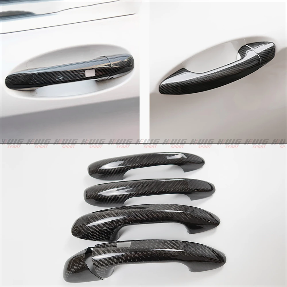 

Car Accessories Real Carbon Fiber Exterior Door Handle Cover Trim Sticker for Mercedes Benz C Class W205 GLC X253 E Class W213
