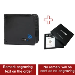 Smart Wallet with Built - in GPS Tracker and Camera - Stylish Gadget and Card Holder Gift (Black With Box)