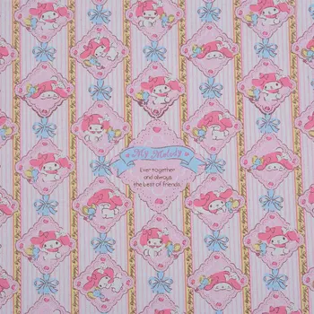 

91x145cm Pink Me Melody Cotton Canvas Fabric For Patchwork Sewing Bag Pillow Tablecloth Curtain Sofa 91cm*145cm Wallet Fabric