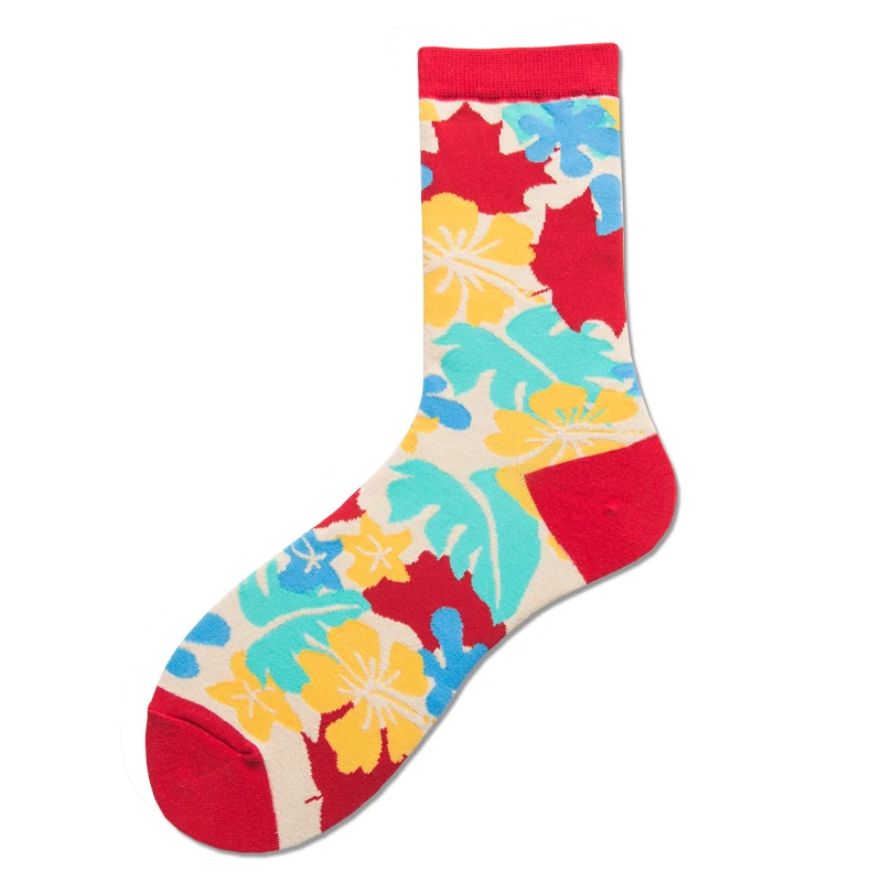 LJIQQ мужских носков в трубке носки мужские носки Высокое качество Новые и интересные носки геометрические кленовые грибы носки одна пара - Цвет: A