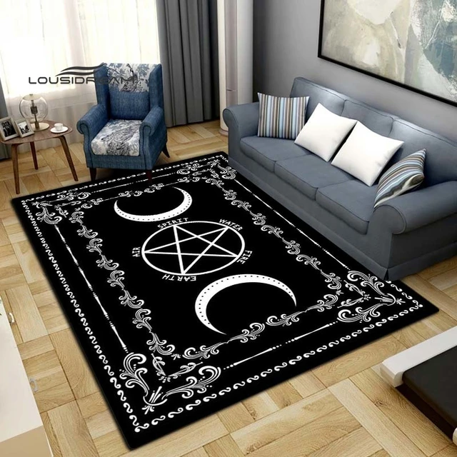 Gothic Kitchen Rug Set of 2, Goth Rug, Witch Rug, Black Halloween