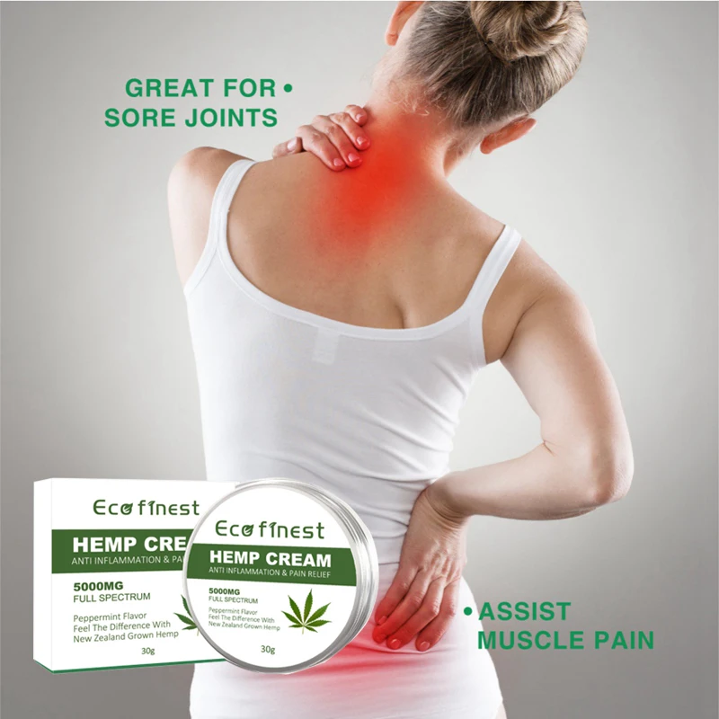 Hemp Cream Effective Pain Relief Anti-Inflammatory Relieve Back Muscle Pain Non-GMO Hemp Extract Ointment