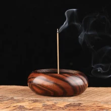 Путешествия Портативный мини курильница деревянный Вьетнам груша дерево, благовония держатель с медный для благовоний база буддизм украшения