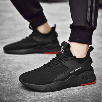 

Black Shoes Men Sneakers Low Upper 39-44 Breathable Running Jogging Male Shoes Light Lace Up Trainnng Wear Workout Sneakers Men