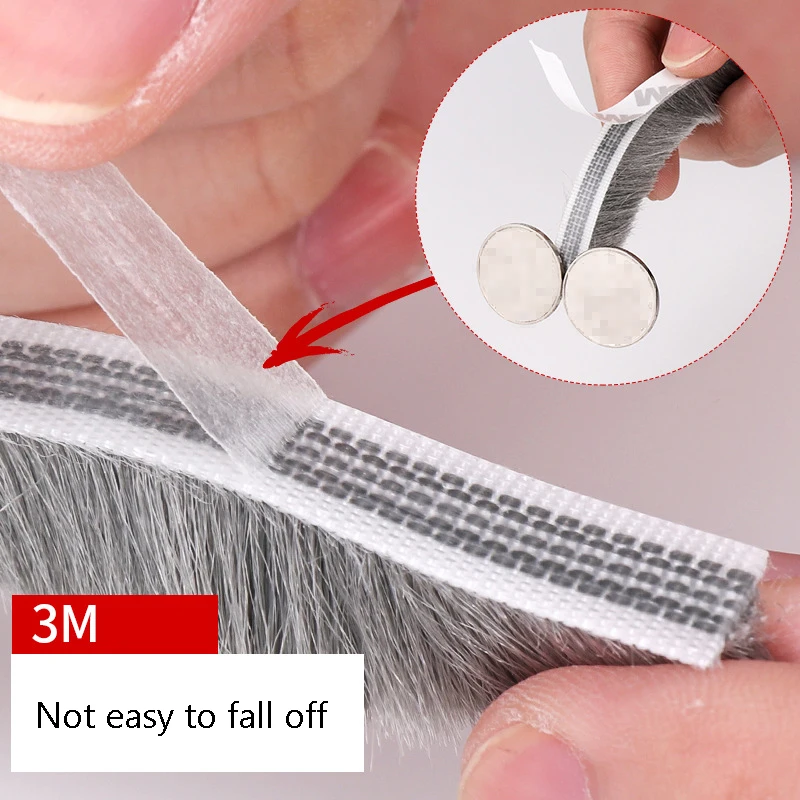5Meters Self Adhesive Seal Strip Door Draught Excluder Window Pile Seal Film Door Brush Swal glass bathroom home Weather Strip door seal strip sealing strip tape window seal strip sealing tape sealing strip rubber seal strip rubber door weatherstripping door weatherstripping silicone seal strip
