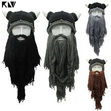 Взрослая забавная вязаная шапка для костюмированной вечеринки на Хэллоуин с изображением бороды викингов, лыжная маска, винтажная Шапка-бини Варвара Vagabond, зимняя теплая шапка