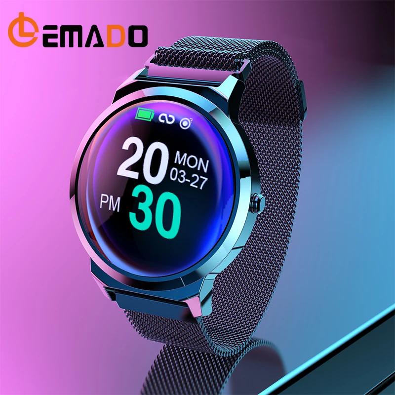 

LEMADO ELF1 Full touch/round smart bracelet Remote control camera Heart-rate Blood-pressure Call reminders for Android IOS