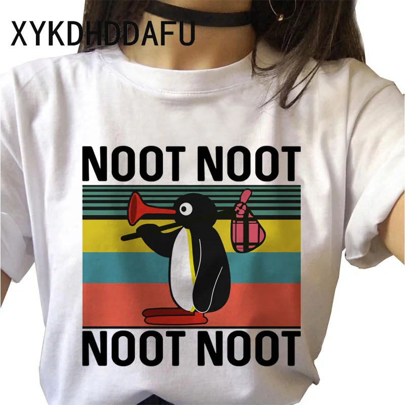 Noot Pingu женская футболка 2020 Cartonn забавная Kawaii в эстетике Ulzzang Женская Футболка Harajuku
