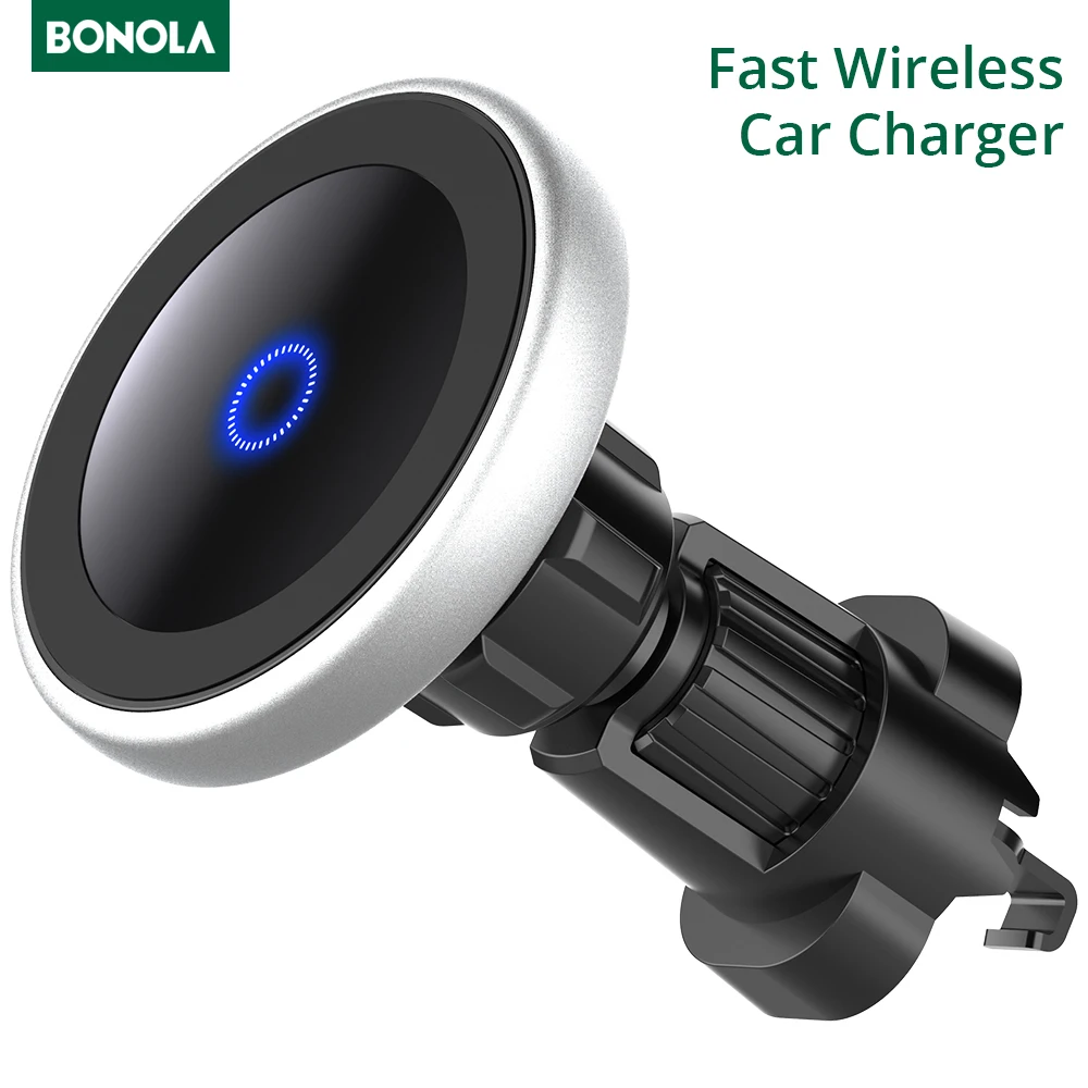 Bonola Qi Car Wireless Charger for iPhone 12 Pro Max/12Pro/12 /12Mimi 15W Magnetic Mount Fast Wireless Charging Car Phone Holder