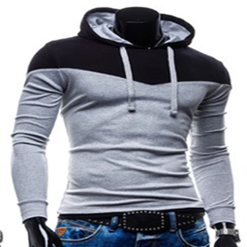 

Мужская приталенная толстовка, Универсальный простой свитшот из хлопка, с длинным рукавом, Модный пуловер свободного покроя, на осень