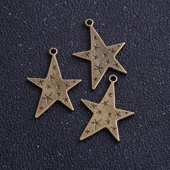

10 pieces/lot 22*31mm Antique Bronze Wholesale Metal Alloy Pentagram Jewelry Charms Jewelry Pendant