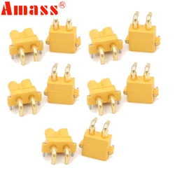 Connecteur Amass XT30PW mâle et femelle, 10 paires, XT30 femelle et mâle, mise à niveau, thermorétractable, plaqué or pour pièces RC 