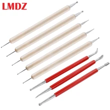 LMDZ 8Pcs/Set Leather Craft Tool Modeling Point Stylus Modelling Carving Tool Spoon Balls Embossing Carving Blade Press Tool