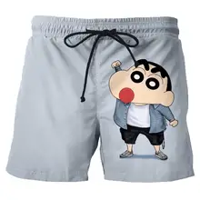 Мужские шорты Crayon Shinchan аниме 3D мужские летние пляжные шорты брендовые быстросохнущие шорты Повседневная Спортивная одежда шорты мужские куртки