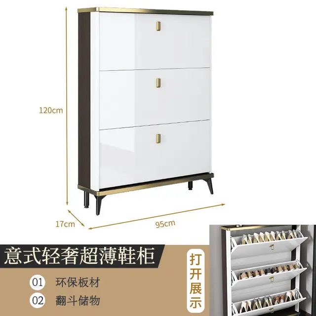 Living Room Household Furniture Ultra-thin Shoe Cabinets Dormitory Hallway Porch Shoe Shelf Small Apartment Hotel Storage Rack 95-17-120 cm