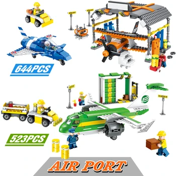

2020 New 644Pcs Plane International Airport Airbus Trainer Airplane City Building Blocks Sets Figures Bricks Toys Kids