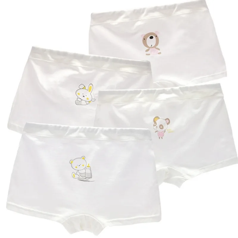 C-4PCS 4 шт./компл. нижнее белье для девочек подростковые трусы детские хлопковые трусы-боксеры милые детские трусики От 2 до 15 лет - Цвет: C-4PCS
