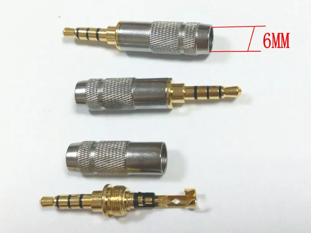 200pcs Gold audio 3 5mm Stereo 4 Pole Repair Headphone Jack Plug Cable Solders New