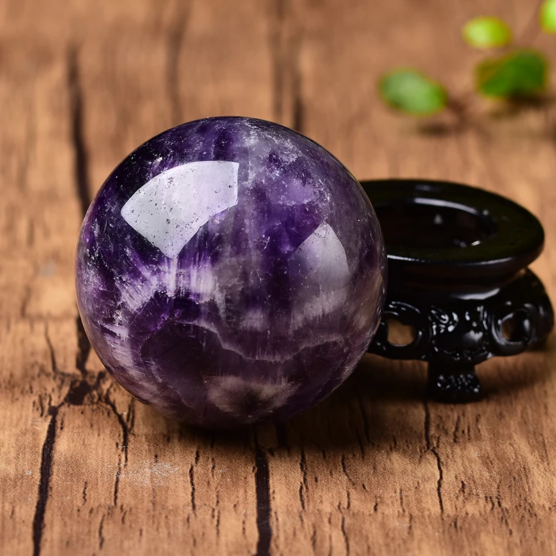 Bola de Cristal Esfera de Cristal Ametista, Bola de Pedra Raro Power Roxo  para Crystal Healing, Meditação, Scrying, Feng Shui, feitos à mão (60mm)