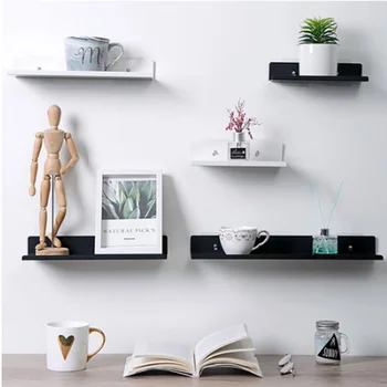 

Kitchen Free Punch Metal Shelf Organizer Wall Decorative Shelf For Flower Pot Artwork Bathroom Kitchen Wall Organizers MJ918