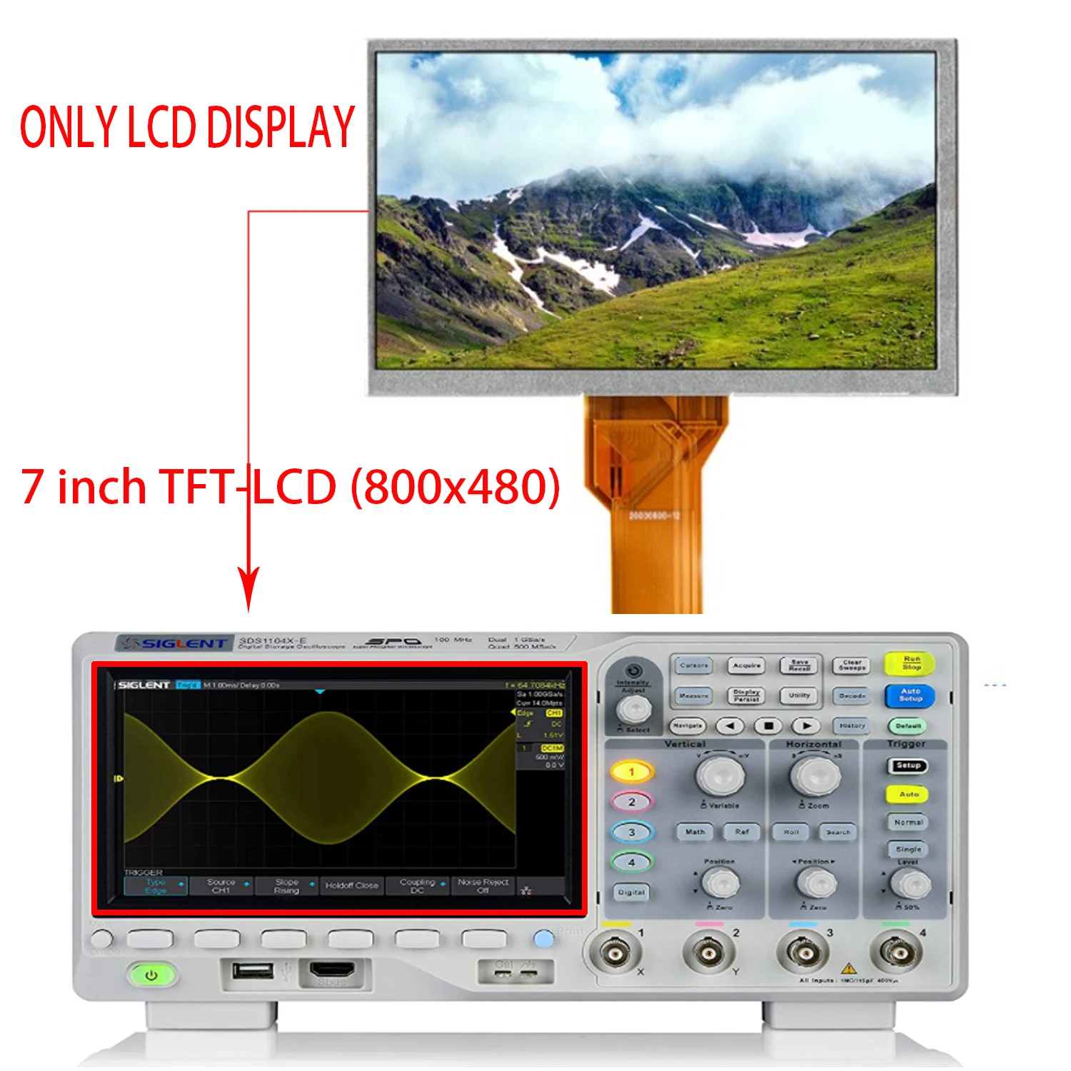 Painel Lcd da Substituição do Módulo para Siglent Sds1104x-e Matriz da Exposição Dentro