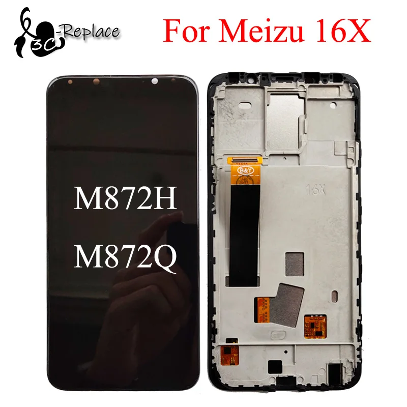 ЖК-дисплей 6 0 &quotTFT для Meizu 16X M872H M872Q сенсорная панель с дигитайзером в сборе рамкой