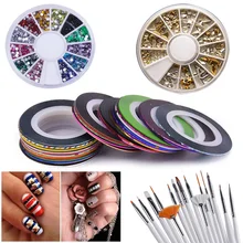 Декоративное легкое нанесение заклепок Чередование ленты Раскрашивание ручка Профессиональный Ассорти цветов домашний акриловый Привлекательный Набор для нейл-арта