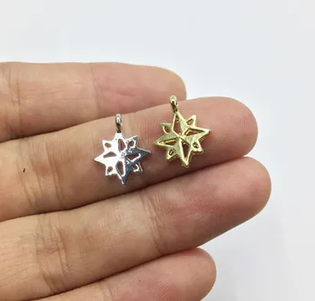 

Eruifa 20pcs 11mm Popular Star gold/Silver plated Zinc alloy Charms Pendant Jewelry DIY Necklace 2 colors