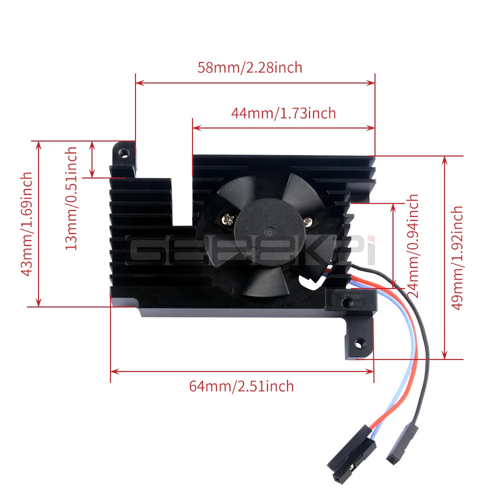 Raspberry pi 4b Velocidade Ajustável Dissipador Kit Cnc Extreme Cooling Fan Desligamento Automático 3510 Cooler Almofada Térmica - Imagem 2