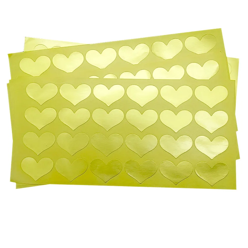 

120pcs/lot Gold Heart Paper Self-adhesive Decorative Sealing Sticker DIY Sticky Package Gifts Label
