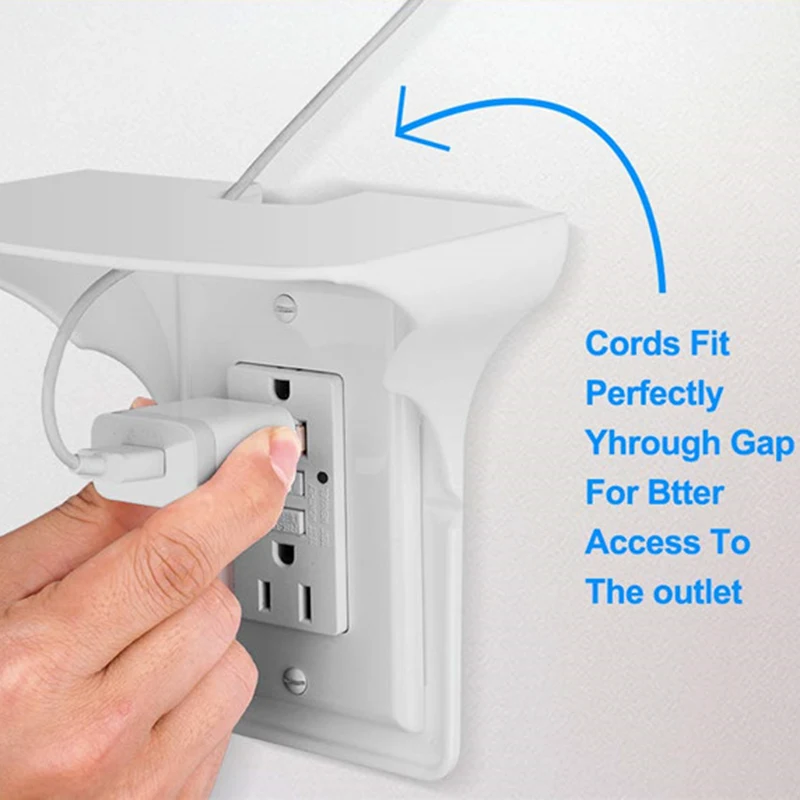 Kitchen Switch Socket Rack Wall Storage Outlet Shelf Home Wall Shelf Organizer Bathroom Mobile Phone Charging Rack Holder_voghion.com