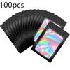 100PCS Laser Thicken Plastic Aluminum Foil Ziper Lock Packaging Bag  Resealable Jewelry Necklace Bracelet Storage Pouch Food Bag 1