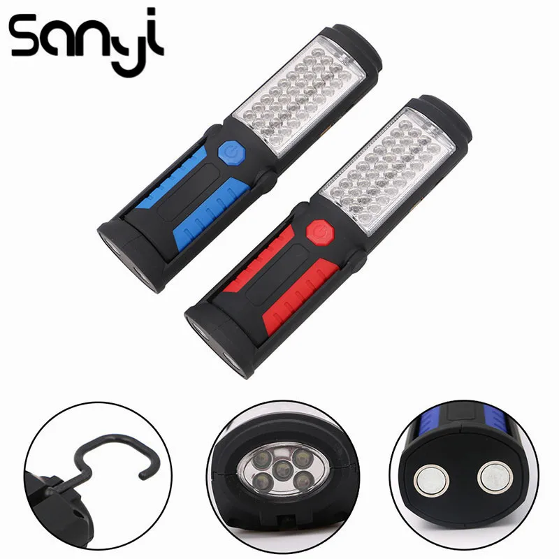 USB зарядки 36 + 5LED Магнитная ручной работы фонарик аварийного контроль с крюком