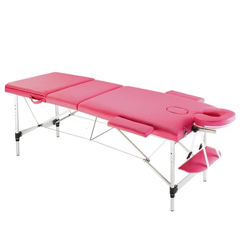

Pink Color Salon Folding Portable Aluminum Foot Beauty Massage Table 60CM Wide Fast Delivery