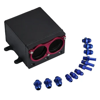 

60mm Quality Dual Port 044 Pump Racing Billet Aluminium Oil Catch Can Fuel Tank with AN6 /AN8/ AN10 Fittings