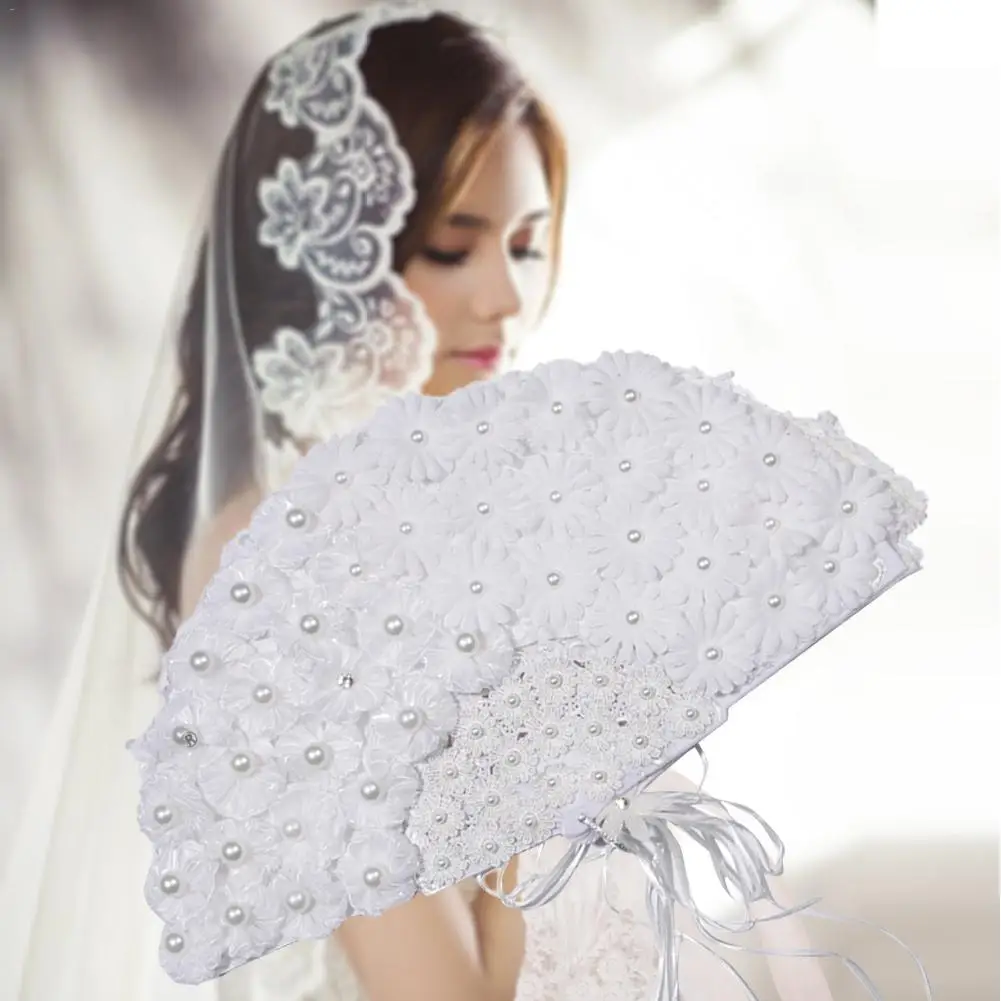 

Wedding Flower Fan Bride Handheld Non-Folding Fans Wedding Photo Shooting Props Halloween Cosplay Women Costume Props